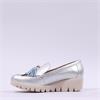 Wonders Fly Tassle Slip On Wedge - Silver